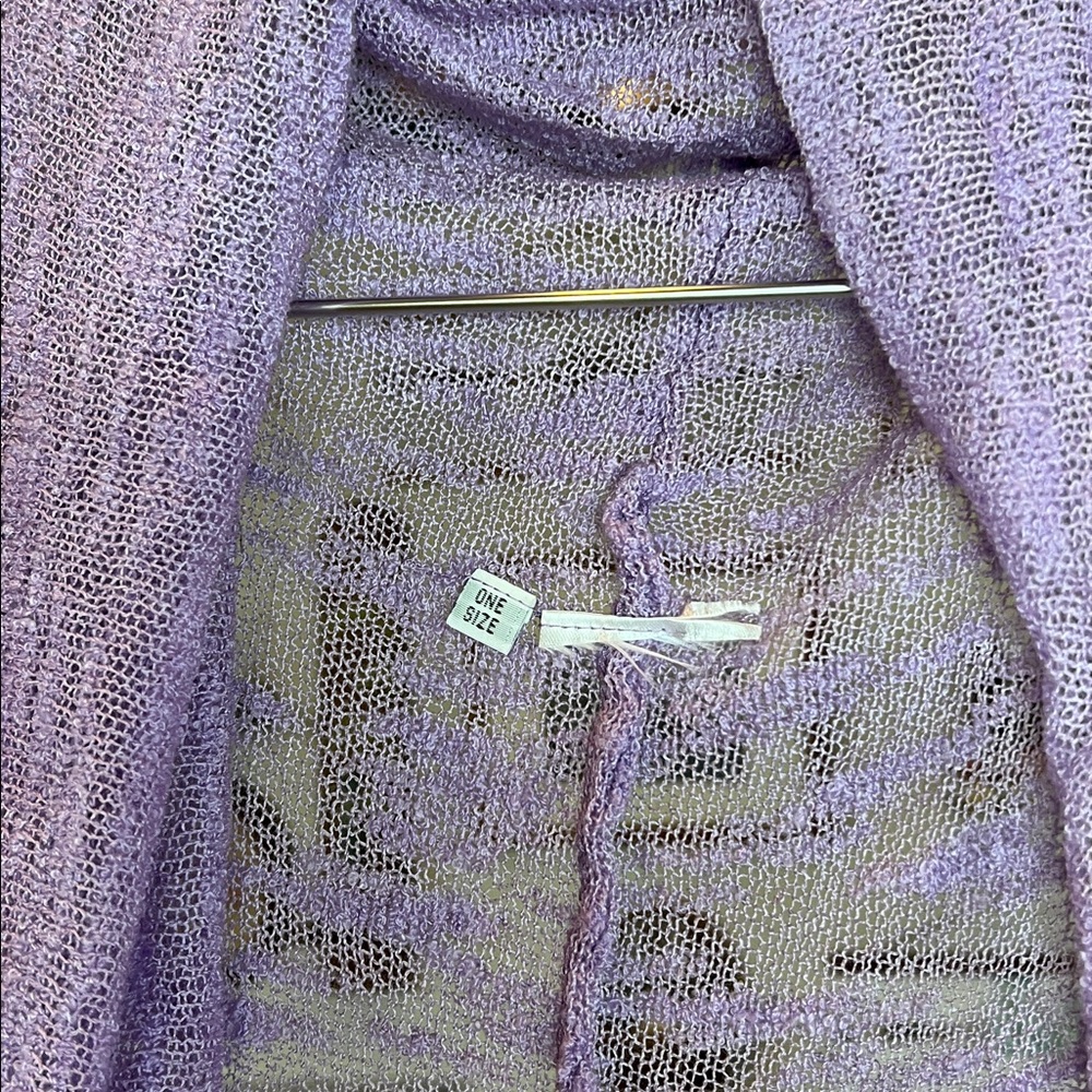 Lilac Purple Knit Cardigan Vest - One Size - Picture 3 of 7